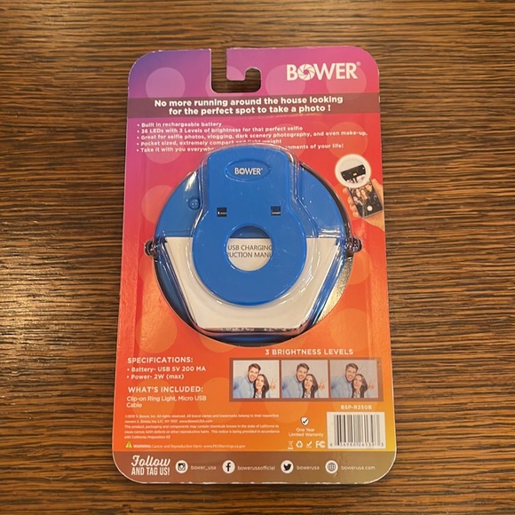 Clip on phone ring light blue - Picture 4 of 4